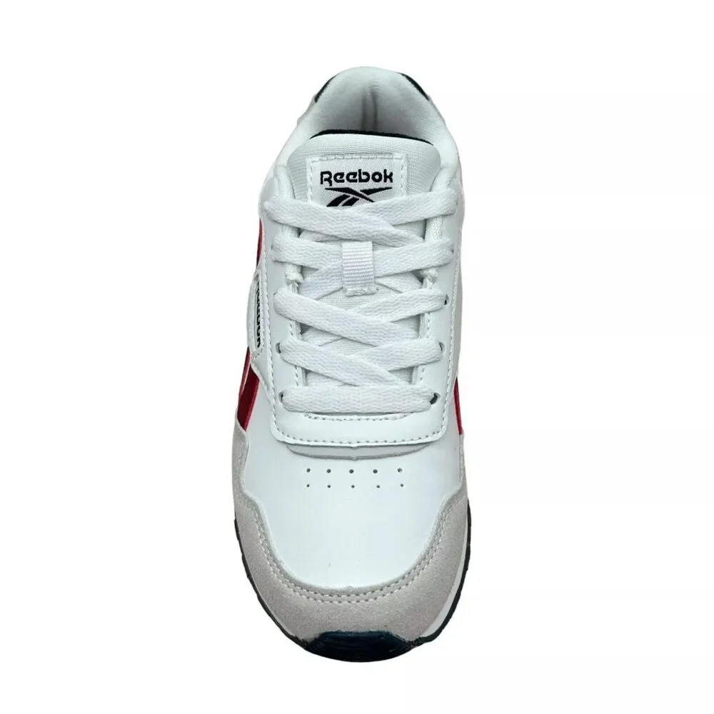 Reebok Youth Boys/Girls Sneaker Size 2 White/Wine/Beige‎ Cushioned Lace up Shoes